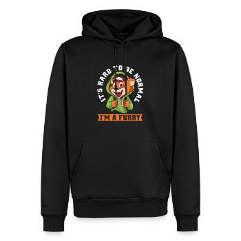Furry Fandom Fursuits Drôle - Sweat à capuche Premium bio Homme - noir - Devant - Nico (187cm)