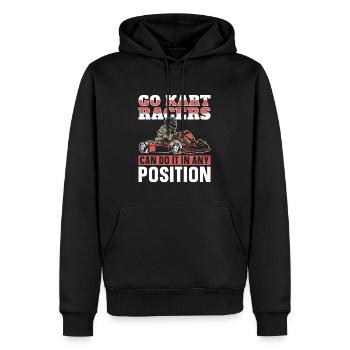 Aller karting karting pilote de kart drôle - Sweat à capuche Premium bio Homme - noir - Devant - Nico (187cm)