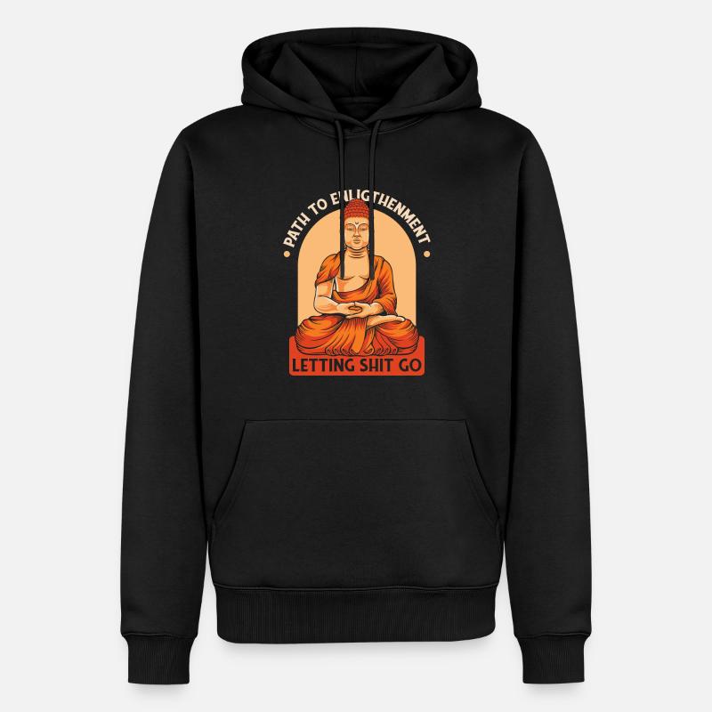 Buddha Buddhist Lustig - Männer Premium Bio Hoodie - Schwarz