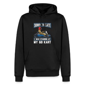 Aller karting karting pilote de kart drôle - Sweat à capuche Premium bio Homme - noir - Devant - Nico (187cm)