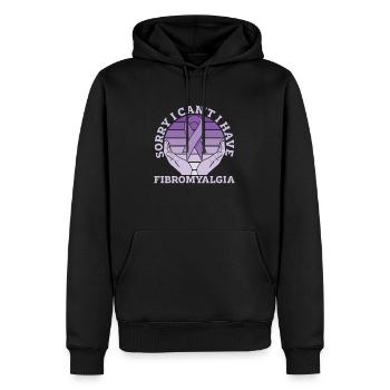 Fibromyalgie rhumatisme mains - Sweat à capuche Premium bio Homme - noir - Devant - Nico (187cm)