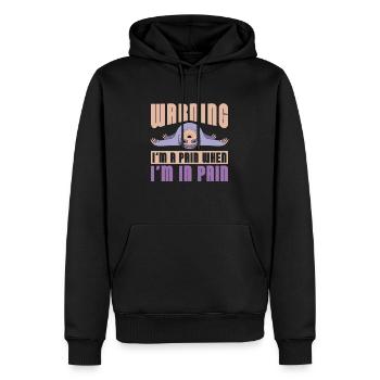 Fibromyalgie Rhumatismes Drôle - Sweat à capuche Premium bio Homme - noir - Devant - Nico (187cm)