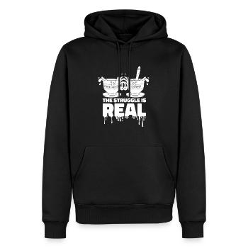 Painter Varnisher The Struggle Is Real - Men’s Premium Organic Hoodie - black - Front - Nico (187cm)