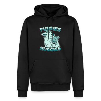 Furry Fandom Fursuits Hug - Sweat à capuche Premium bio Homme - noir - Devant - Nico (187cm)