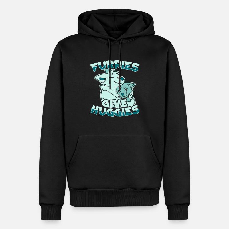 Furry Fandom Fursuits Hug - Sweat à capuche Premium bio Homme - noir