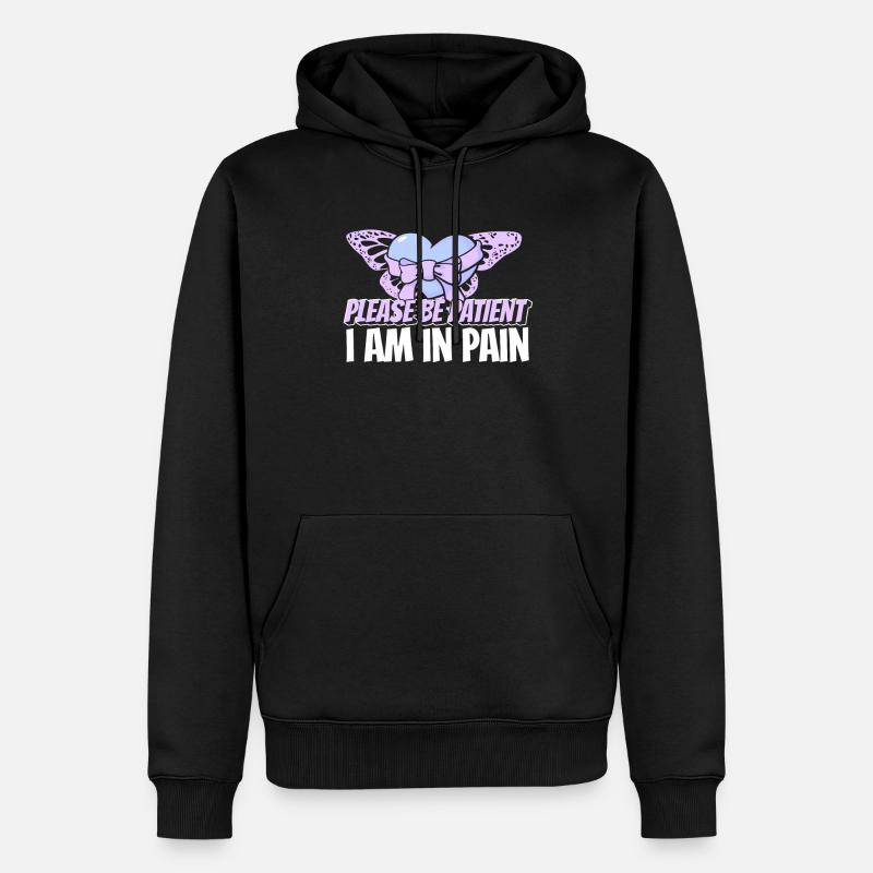 Fibromyalgie Rhumatisme mignon - Sweat à capuche Premium bio Homme - noir