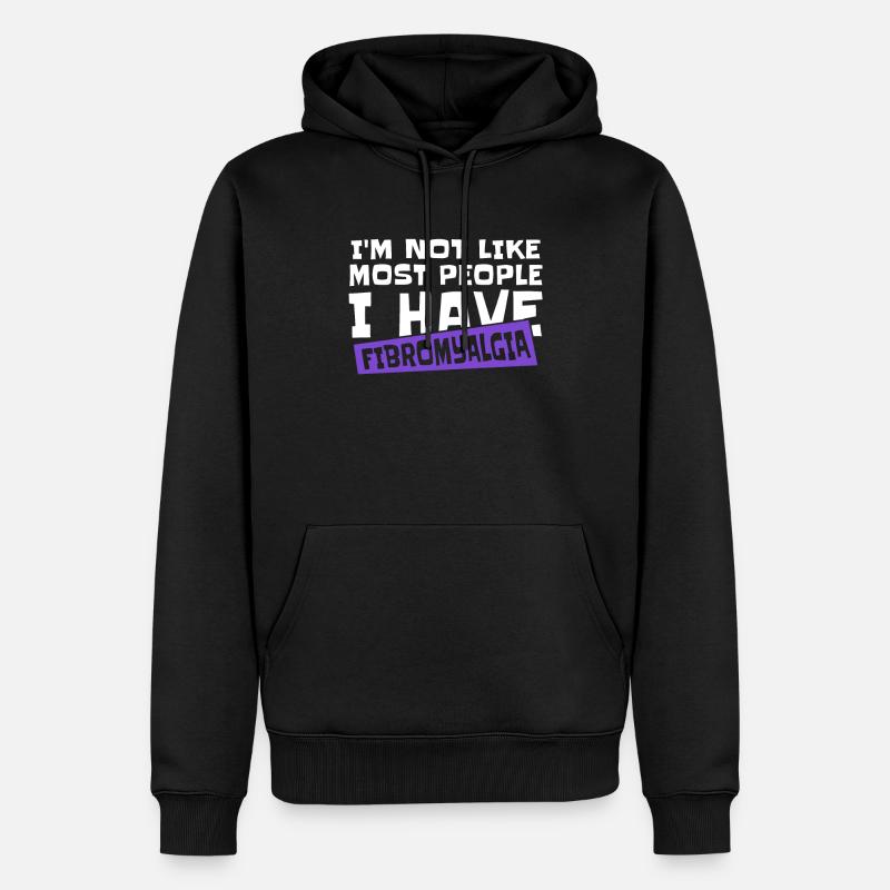 Fibromyalgie Rhumatisme - Sweat à capuche Premium bio Homme - noir