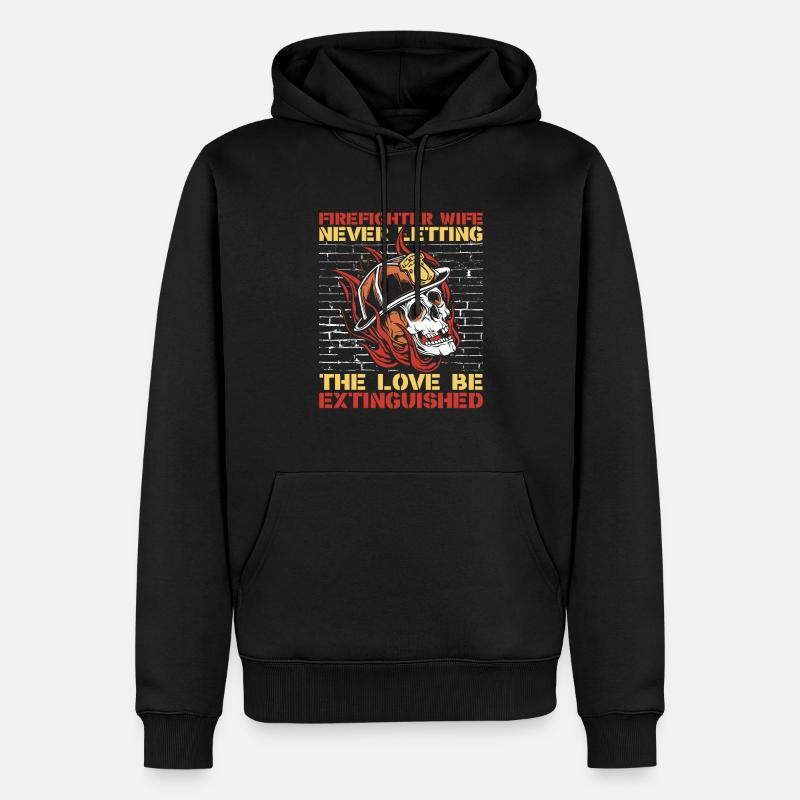 Pompier, épouse, pompier - Sweat à capuche Premium bio Homme - noir