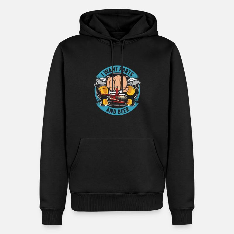 Hélicoptère Hélicoptère Bière - Sweat à capuche Premium bio Homme - noir