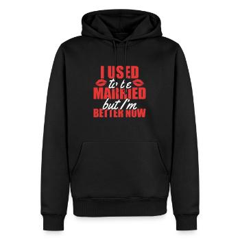 divorce mariage divorcé sarcastique - Sweat à capuche Premium bio Homme - noir - Devant - Nico (187cm)