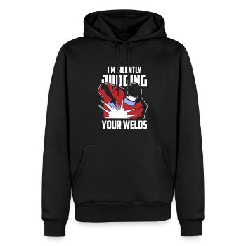 Serrurier Soudeur Humour - Sweat à capuche Premium bio Homme - noir - Devant - Nico (187cm)
