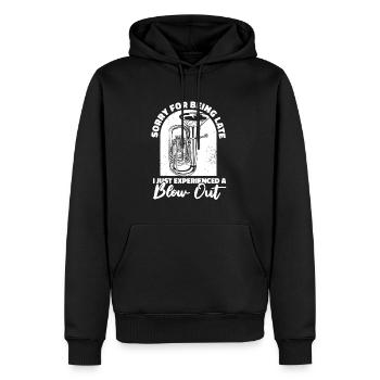 Tuba de procession de fanfare - Sweat à capuche Premium bio Homme - noir - Devant - Nico (187cm)