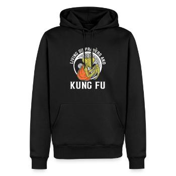 Kung Fu Grande Mante Religieuse Kung Fu - Sweat à capuche Premium bio Homme - noir - Devant - Nico (187cm)