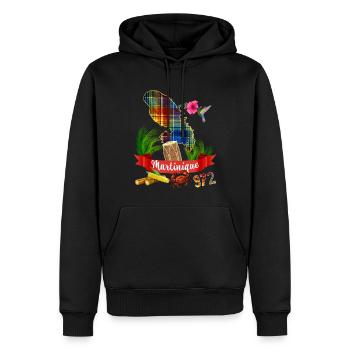 Matnik Martinique Madras 972 - Sweat à capuche Premium bio Homme - noir - Devant - Nico (187cm)