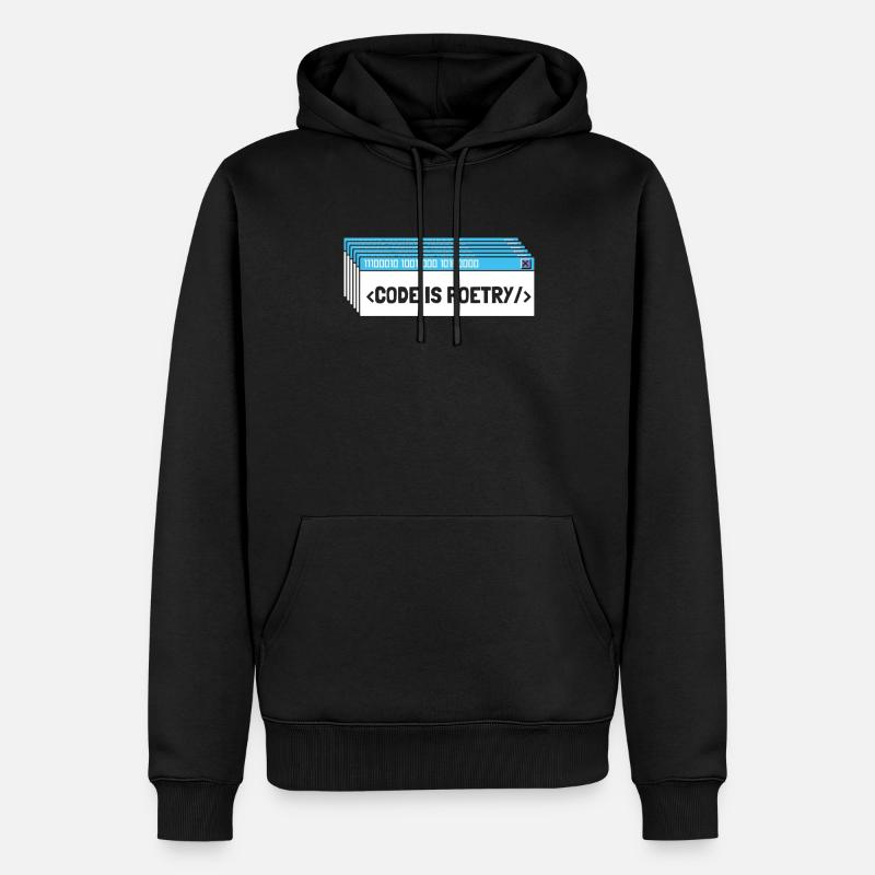 Entwickler Coder Programmierer Poesie - Männer Premium Bio Hoodie - Schwarz