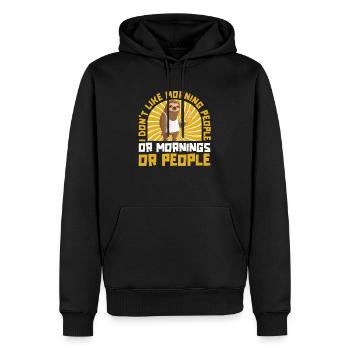 Paresseux drôle - Sweat à capuche Premium bio Homme - noir - Devant - Nico (187cm)