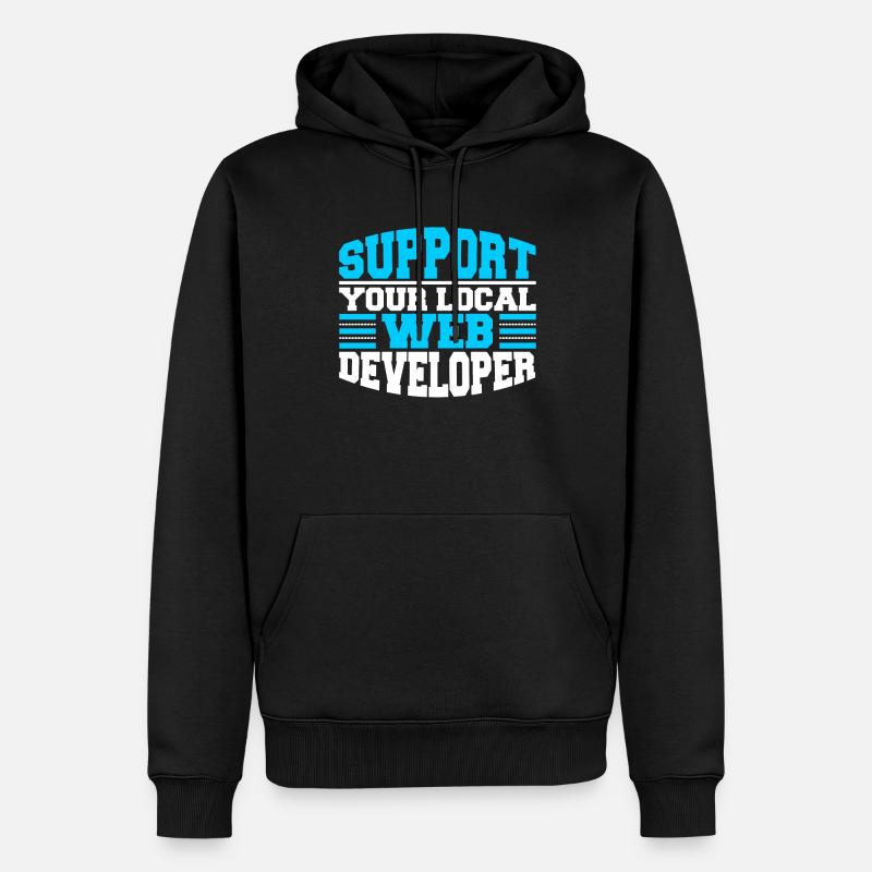 Web Entwickler Webdeveloper Unterstützung - Männer Premium Bio Hoodie - Schwarz