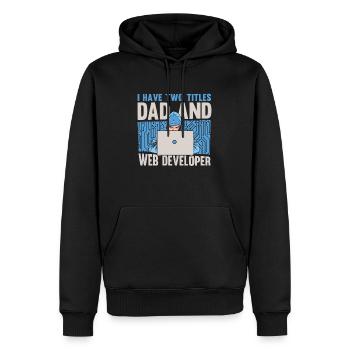 Web Entwickler Webdeveloper Vater - Männer Premium Bio Hoodie - Schwarz - Vorne - Nico (187cm)