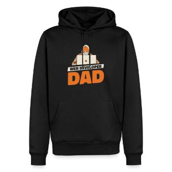 Web Developer Web Developer Father - Men’s Premium Organic Hoodie - black - Front - Nico (187cm)