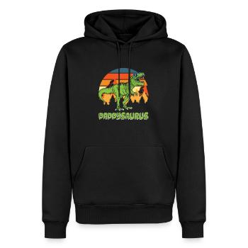 Dinosaurier Papa Erwachsener Dinosaurier - Männer Premium Bio Hoodie - Schwarz - Vorne - Nico (187cm)