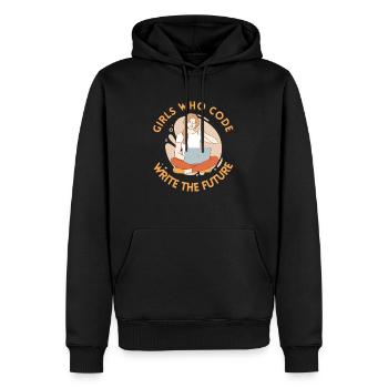 Développeur Coder Programmeur Girl - Sweat à capuche Premium bio Homme - noir - Devant - Nico (187cm)