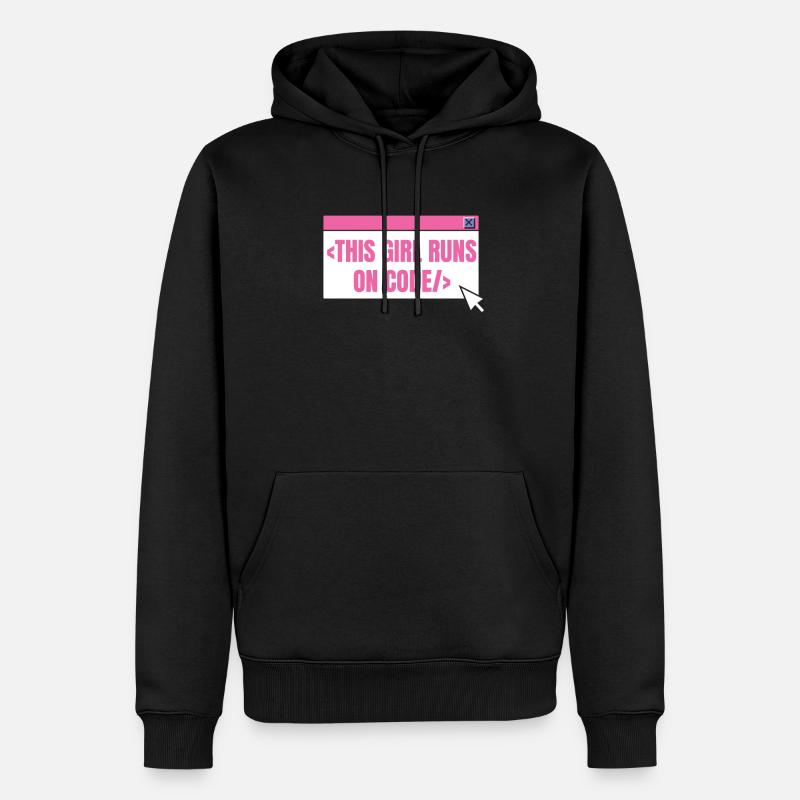 Developer Coder Programmer Girl - Men’s Premium Organic Hoodie - black