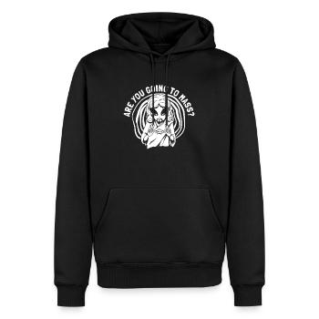 Chrystus Chrześcijaństwo Funny Alien Jesus - Ekologiczna męska bluza z kapturem Premium - czarny - Przód - Nico (187cm)