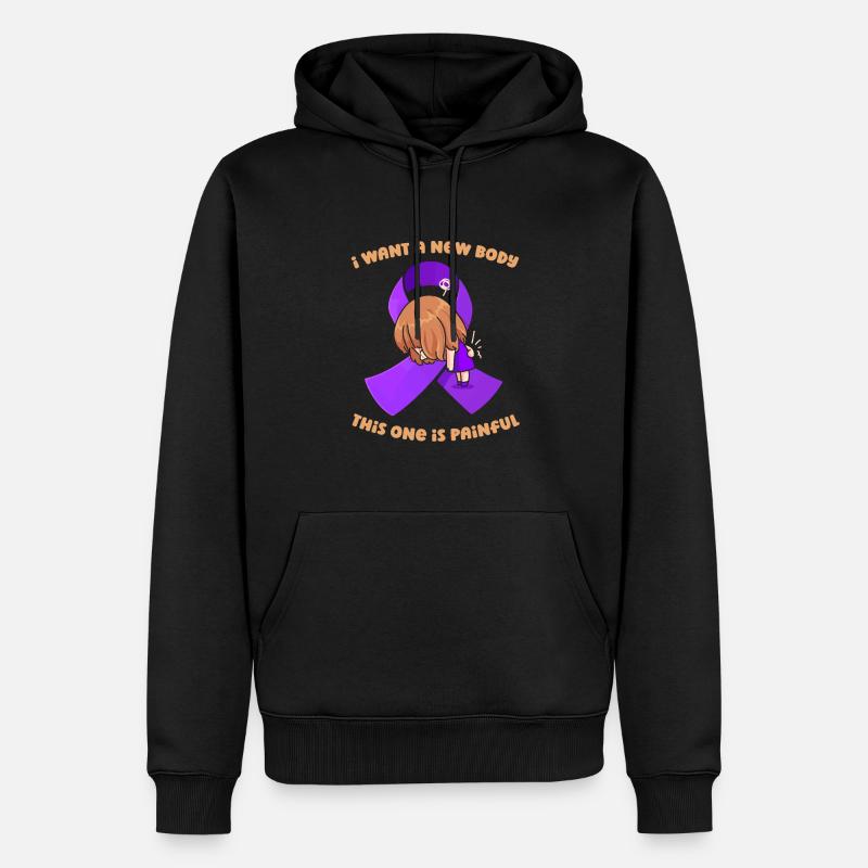 Fibromyalgie Rhumatisme mignon - Sweat à capuche Premium bio Homme - noir