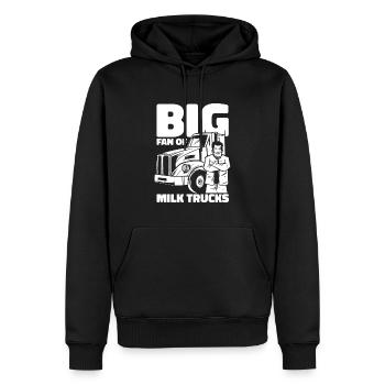 Camion de lait de vache - Sweat à capuche Premium bio Homme - noir - Devant - Nico (187cm)