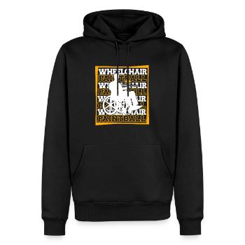 Paintball Rollstuhl - Männer Premium Bio Hoodie - Schwarz - Vorne - Nico (187cm)