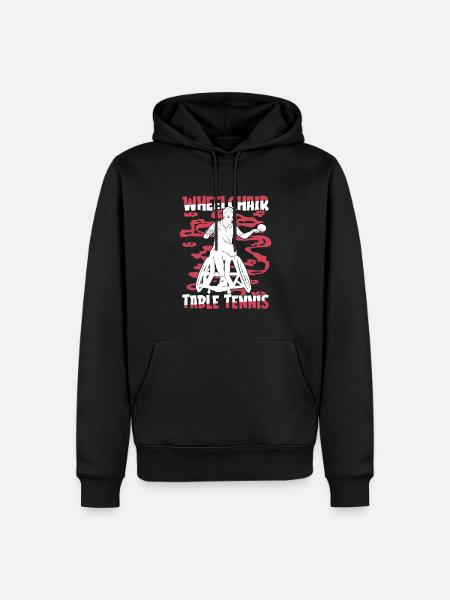 Tischtennis Pingpong Rollstuhl - Männer Premium Bio Hoodie - Schwarz