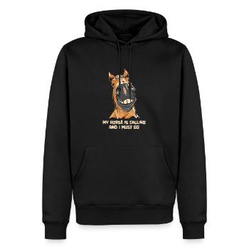 Horse Equestrian Funny Endurance Riding - Men’s Premium Organic Hoodie - black - Front - Nico (187cm)