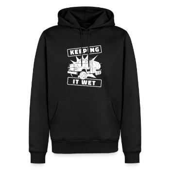 Lkw Fahrer Trucker Lastwagenfahrer - Männer Premium Bio Hoodie - Schwarz - Vorne - Nico (187cm)