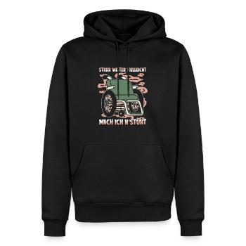 Rollstuhl Rollstuhlfahrer - Männer Premium Bio Hoodie - Schwarz - Vorne - Nico (187cm)