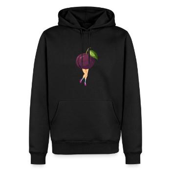 Prunes fraîches - Sweat à capuche Premium bio Homme - noir - Devant - Nico (187cm)