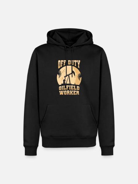 Ölfeld Bohrinsel Cool - Männer Premium Bio Hoodie - Schwarz
