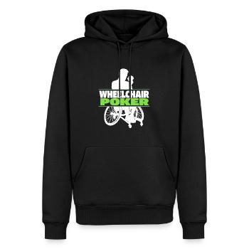 Poker Rollstuhl - Männer Premium Bio Hoodie - Schwarz - Vorne - Nico (187cm)