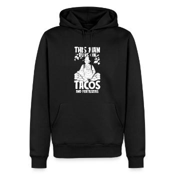 Tacos de jardin Hobby Gardener - Sweat à capuche Premium bio Homme - noir - Devant - Nico (187cm)