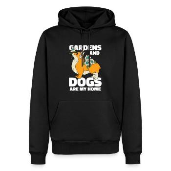 Hobby Gardener Jardin Korgi Chien de jardin - Sweat à capuche Premium bio Homme - noir - Devant - Nico (187cm)