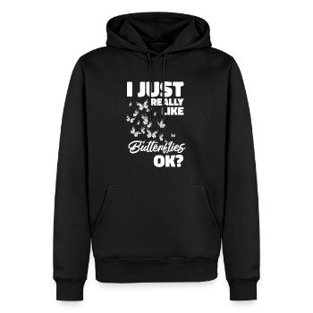 Jardiniers amateurs papillons de jardin - Sweat à capuche Premium bio Homme - noir - Devant - Nico (187cm)