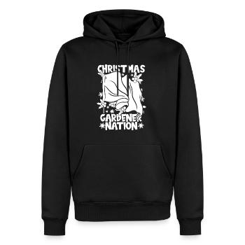 Jardin jardinier amateur Noël dans le jardin - Sweat à capuche Premium bio Homme - noir - Devant - Nico (187cm)