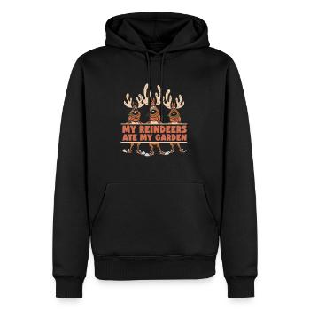 Hobby Gardener Garden Reindeer Garden Noël - Sweat à capuche Premium bio Homme - noir - Devant - Nico (187cm)
