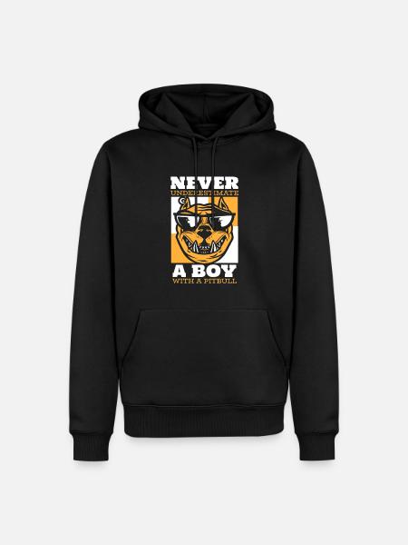 Pitbull Funny Pitbull Ban - Men’s Premium Organic Hoodie - black