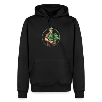 Jardinier amateur jardin maman - Sweat à capuche Premium bio Homme - noir - Devant - Nico (187cm)