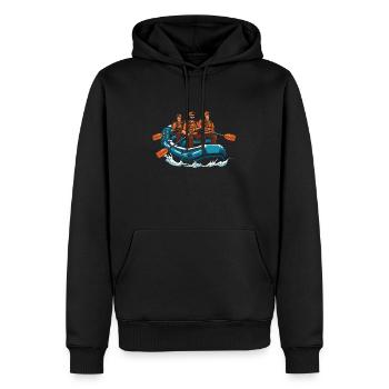Rafting - Sweat à capuche Premium bio Homme - noir - Devant - Nico (187cm)