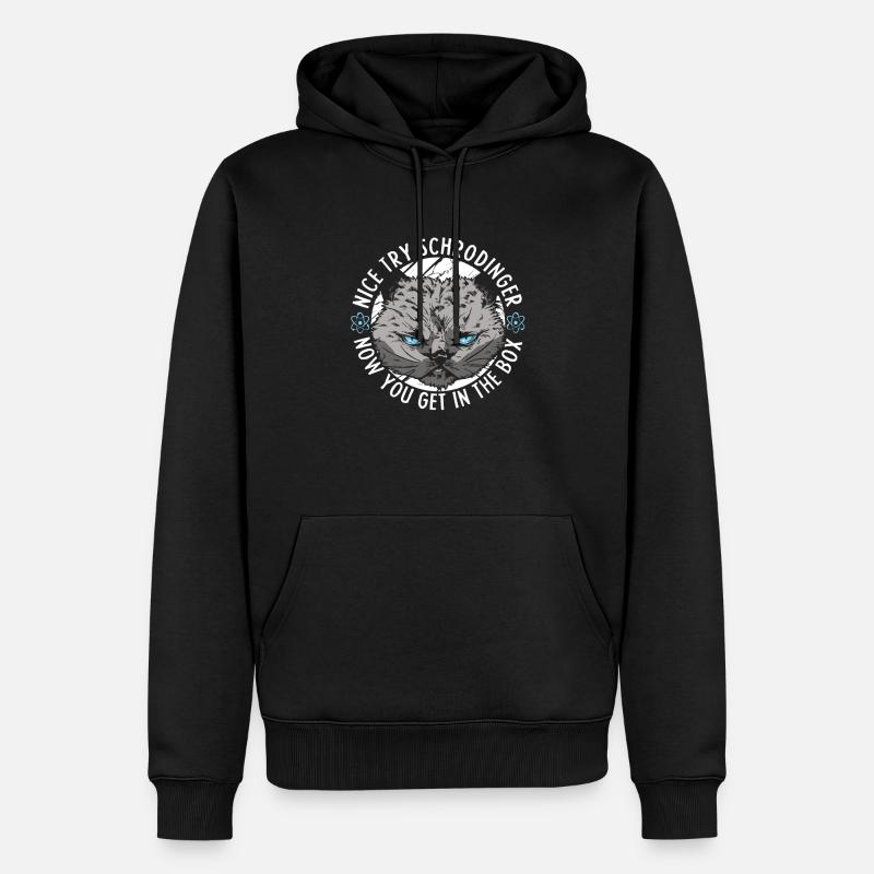 Physique Phyker Cat Physique quantique - Sweat à capuche Premium bio Homme - noir