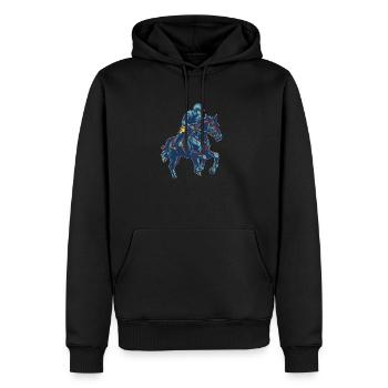 Horse Equestrian Endurance Riding - Men’s Premium Organic Hoodie - black - Front - Nico (187cm)