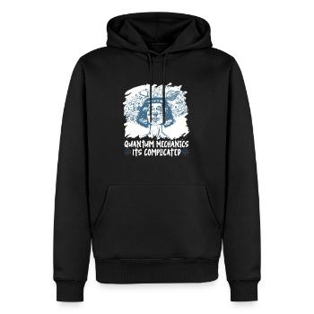 Physics Physicists complicate quantum physics - Men’s Premium Organic Hoodie - black - Front - Nico (187cm)