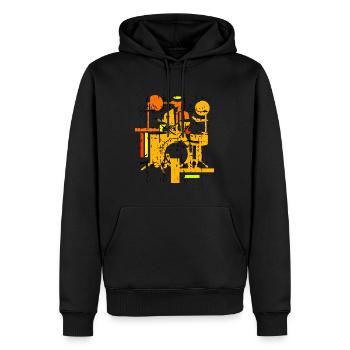 Drummer chill color - Männer Premium Bio Hoodie - Schwarz - Vorne - Nico (187cm)