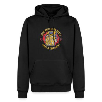 Calculatrice de conseiller fiscal comptable - Sweat à capuche Premium bio Homme - noir - Devant - Nico (187cm)